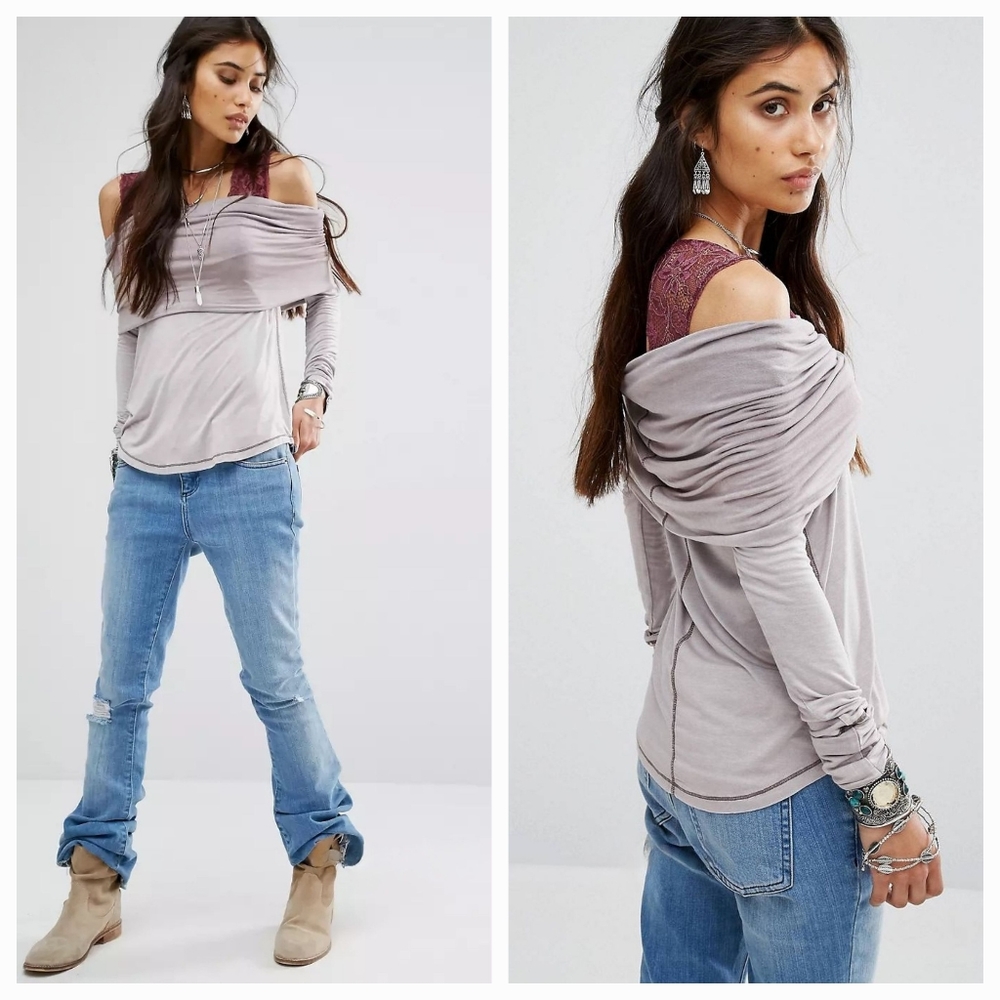 Free People | We The Free | Cosmo Cowl Neck Long Sleeve Tee size XS